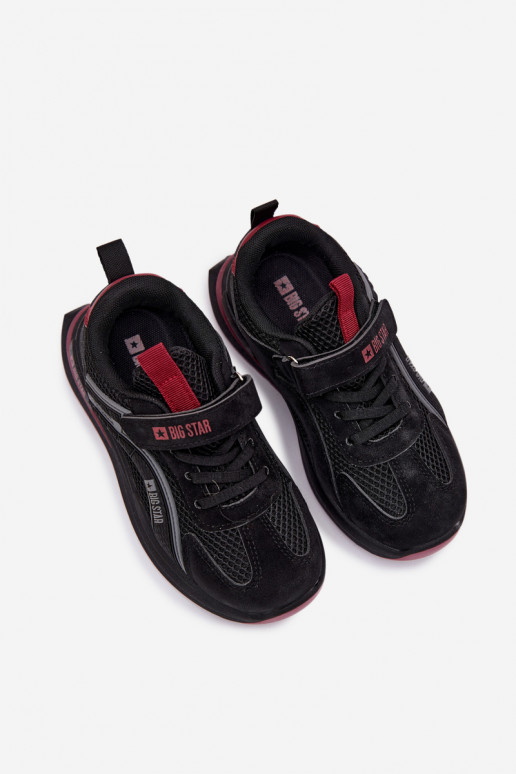 Schuhe Kinder-Sneaker Big Star TT374152 HI-POLY SYSTEM SchZuarz und-Burgund