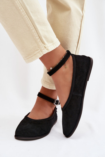 Ballerinas aus natürlichem Wildleder Big Star TT274212 in schwarz