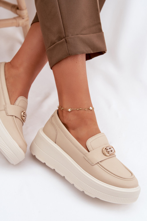 Haut Plateau-Mokassins für Damen Vinceza 39974 Beige