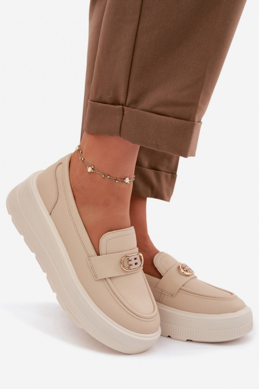 Haut Plateau-Mokassins für Damen Vinceza 39974 Beige