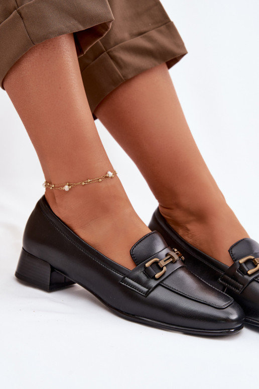 Haut Schuhe Feminin Klocke mit Ornamenten Vinceza 39978 schZuarze Farbe