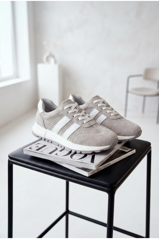 Sneakers Stilvollllschuhe FemininErmöglichtturalnego aus INildlederu graue Farbe Es mussrceline