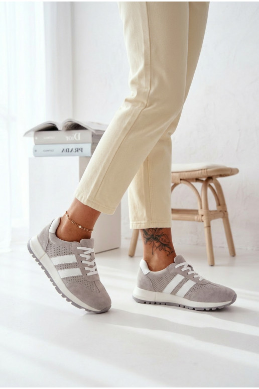 Sneakers Stilvollllschuhe FemininErmöglichtturalnego aus INildlederu graue Farbe Es mussrceline