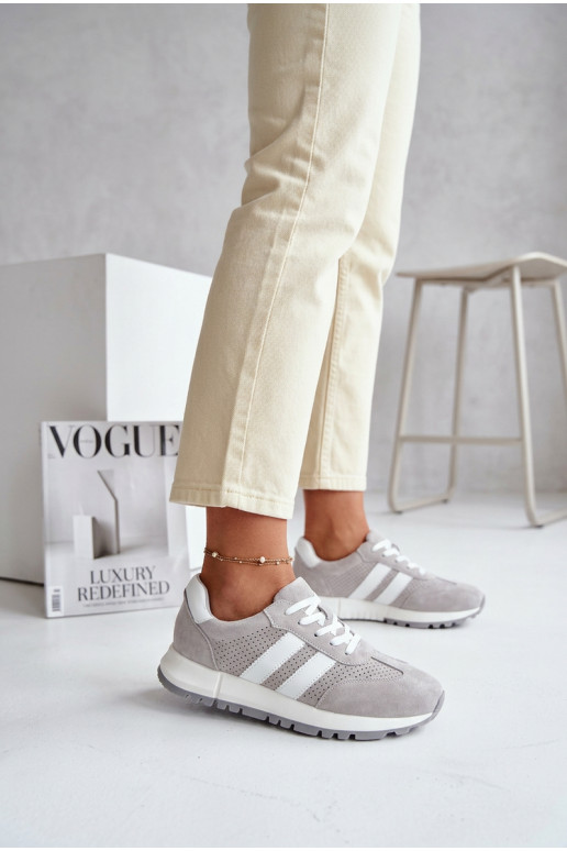 Sneakers Stilvollllschuhe FemininErmöglichtturalnego aus INildlederu graue Farbe Es mussrceline