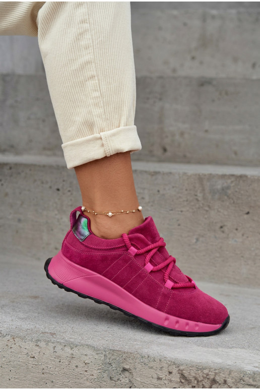 Haut aus INildleder Sneakers Stilvollllschuhe Feminin pinke Farbe Bemela