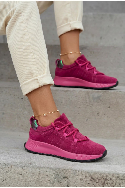 Haut aus INildleder Sneakers Stilvollllschuhe Feminin pinke Farbe Bemela