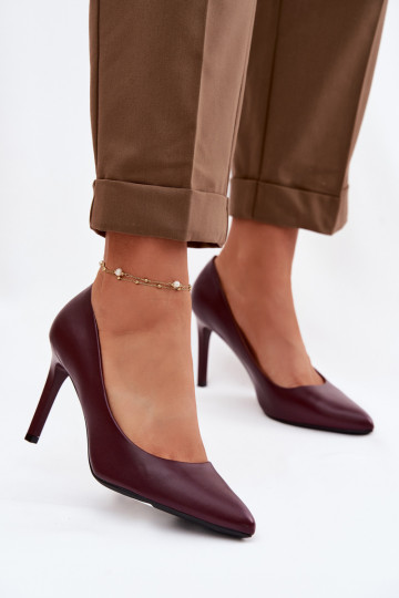 Eko Haut hochhackige Schuhe Sergio Leone 1339 Burgund 2