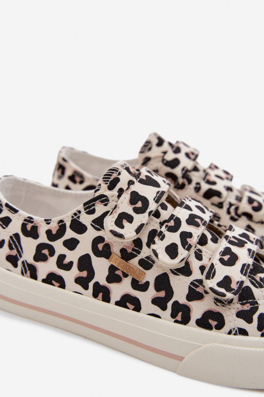 lässige Schuhe Kindisch mit Klebeverschlüssen Big Star TT374171 mit Leopardenfellmuster