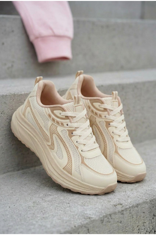 Turnschuhe Sneakers Stilvollllschuhe Feminin Big Star TT274326 HI-POLY SYSTEM Beige