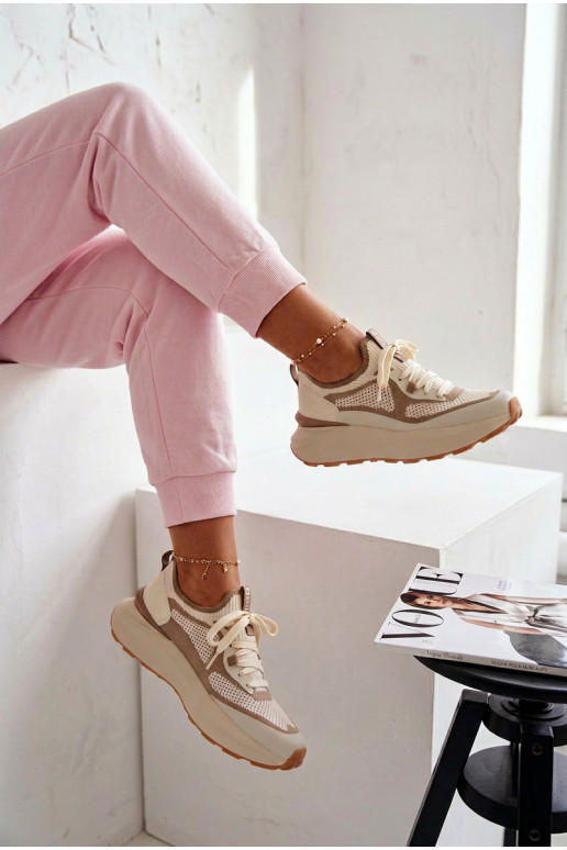 Turnschuhe Feminin Big Star TT274571 HI-POLY SYSTEM Beige