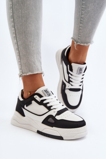 Feminin Sneakers Stilvollllschuhe Big Star NN274669 INeiß-schZuarze Farbe