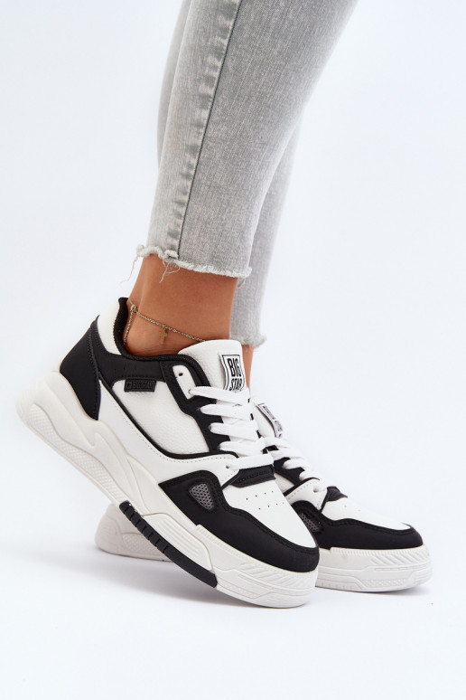 Feminin Sneakers Stilvollllschuhe Big Star NN274669 INeiß-schZuarze Farbe