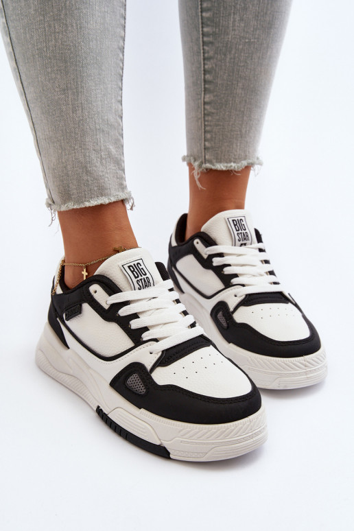 Feminin Sneakers Stilvollllschuhe Big Star NN274669 INeiß-schZuarze Farbe