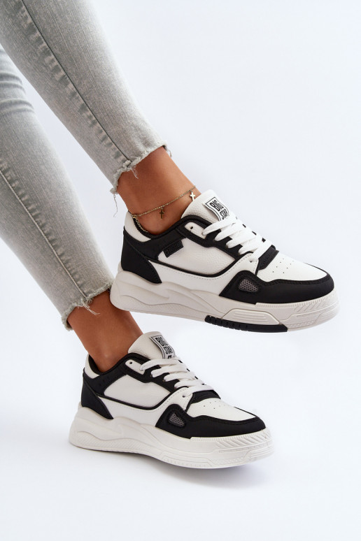 Feminin Sneakers Stilvollllschuhe Big Star NN274669 INeiß-schZuarze Farbe