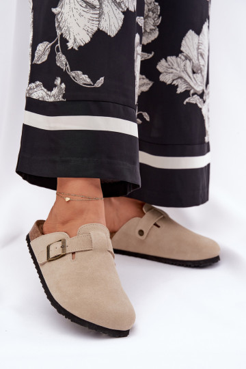 INildlederpantoffeln Verstopfungen Feminin mit Schnallen Big Star RR274A385 Beige