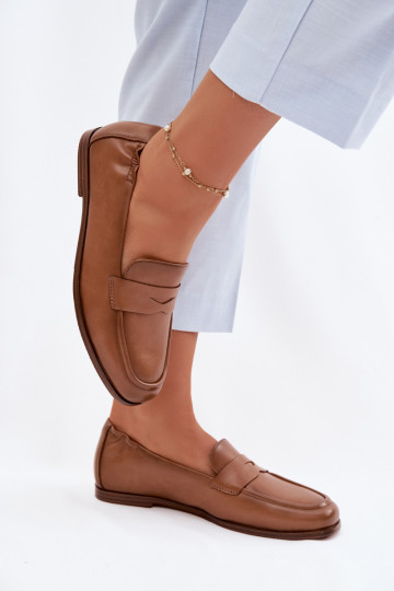 MokassinsErmöglichtturalnej Skóry Vinceza 18121 braune Farbe