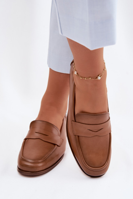 MokassinsErmöglichtturalnej Skóry Vinceza 18121 braune Farbe