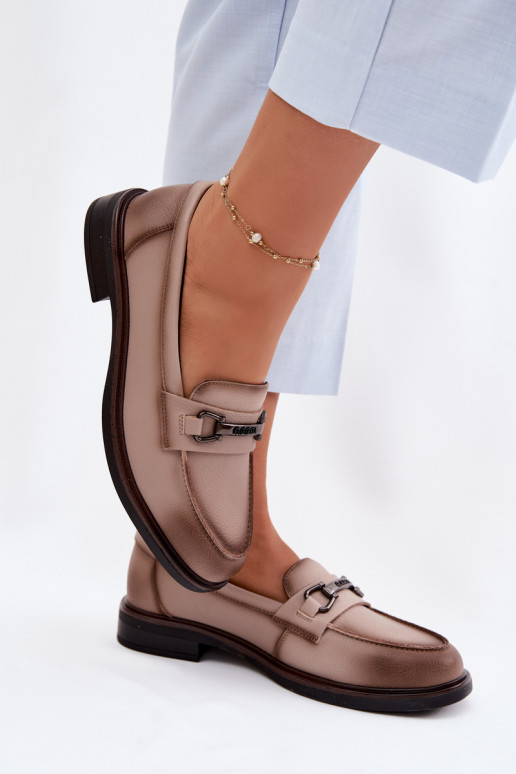 Haut Mokassins für Damen Vinceza 39983 Beige