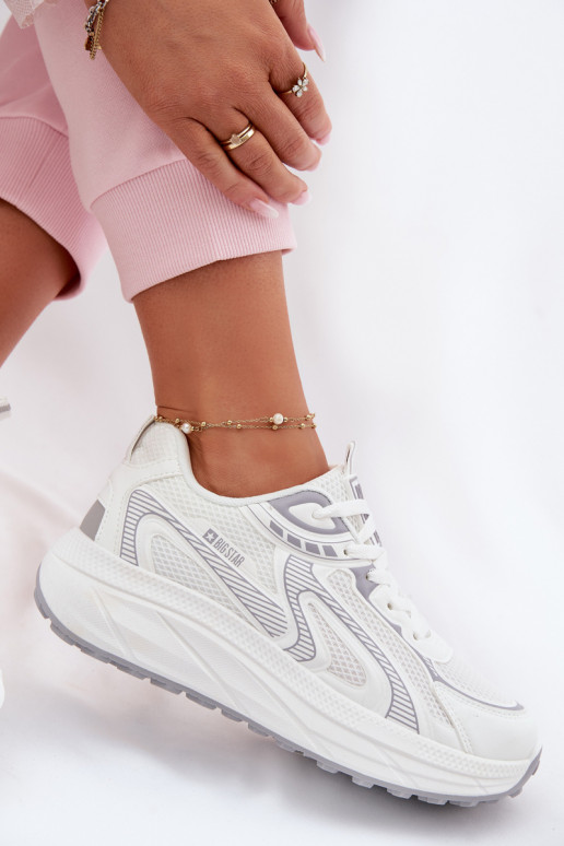 Turnschuhe Sneakers Stilvollllschuhe Feminin Big Star TT274325 HI-POLY SYSTEM Zueiße Farbe