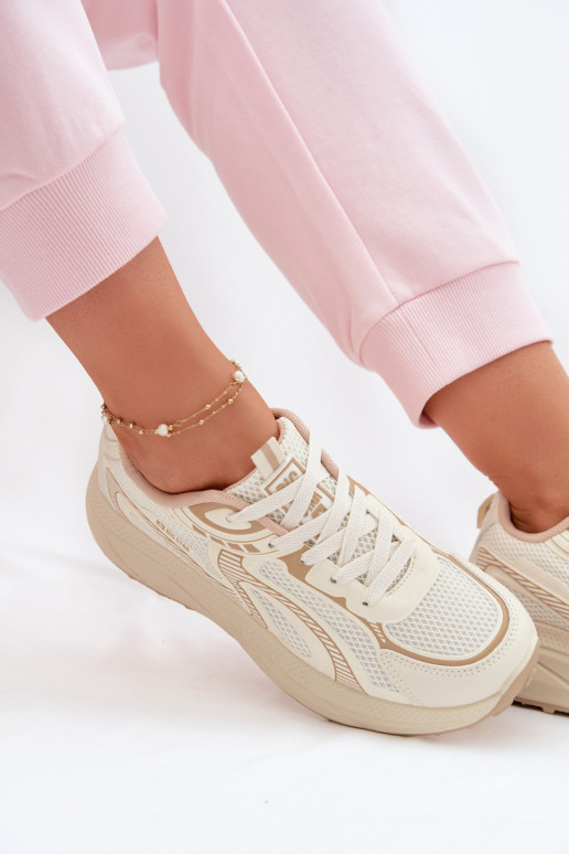 Turnschuhe Sneakers Stilvollllschuhe Feminin Big Star TT274326 HI-POLY SYSTEM Beige