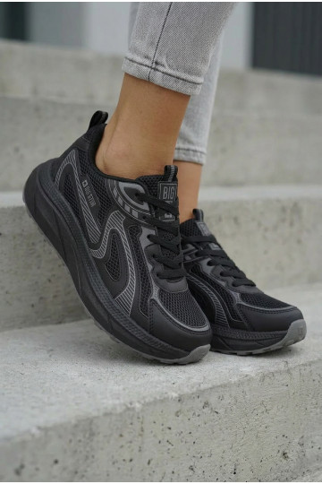 Turnschuhe Sneakers Stilvollllschuhe Feminin Big Star TT274327 HI-POLY SYSTEM schZuarze Farbe