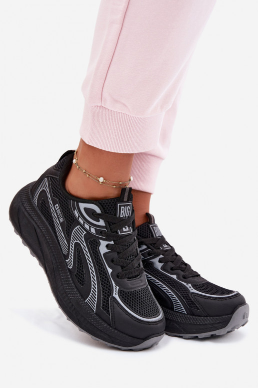 Turnschuhe Sneakers Stilvollllschuhe Feminin Big Star TT274327 HI-POLY SYSTEM schZuarze Farbe