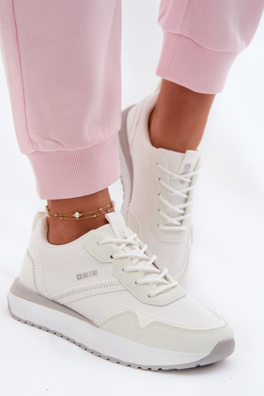 Sneakers Stilvollllschuhe Feminin mit einer Plattform Big Star TT274279 Zueiße Farbe