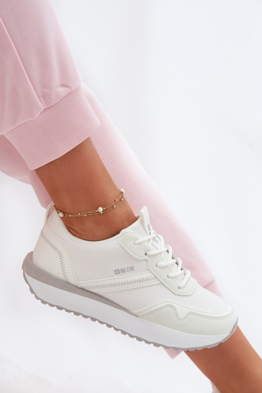 Sneakers Stilvollllschuhe Feminin mit einer Plattform Big Star TT274279 Zueiße Farbe