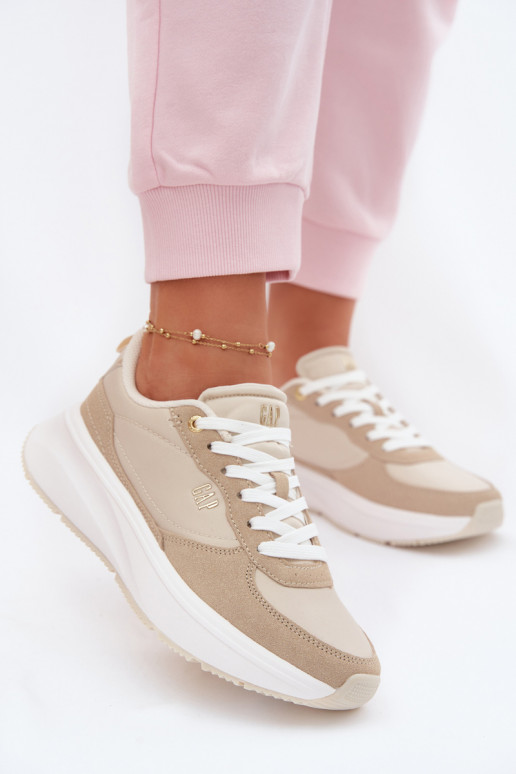Sneakers Stilvollllschuhe Feminin mit einer Plattform GAP PENELOPE GPIN6155300049 Beige