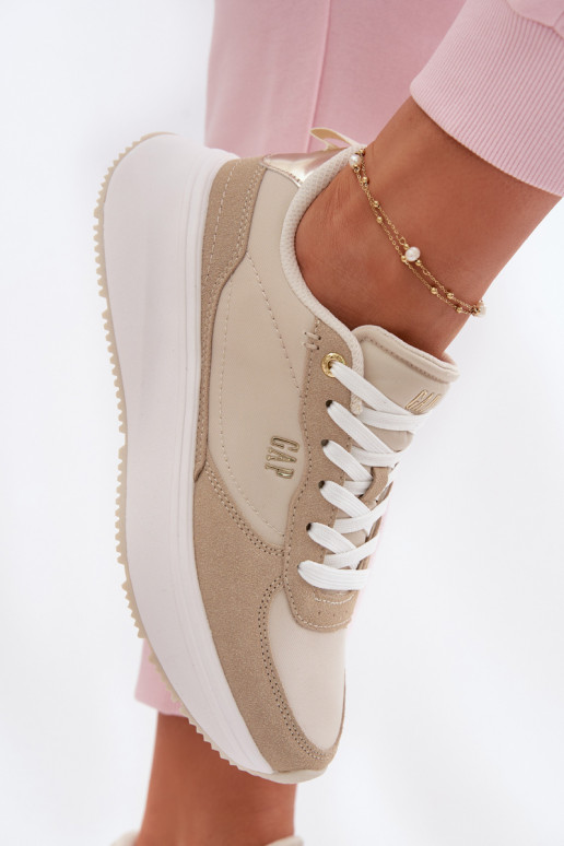 Sneakers Stilvollllschuhe Feminin mit einer Plattform GAP PENELOPE GPIN6155300049 Beige