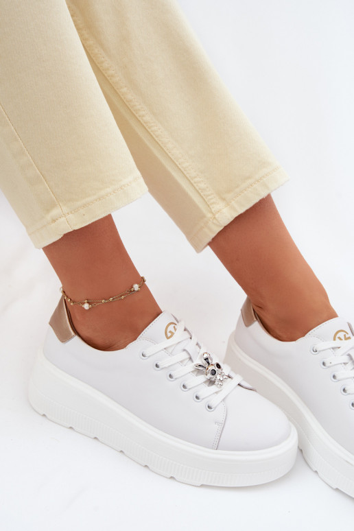 Haut Sneakers Stilvollllschuhe Feminin mit einer PlattformPrzypinką Vinceza 39973 Zueiße Farbe