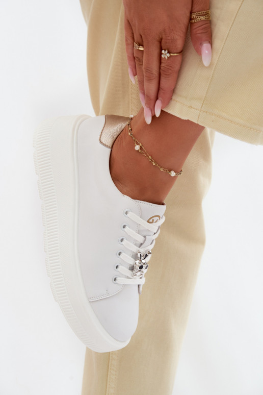 Haut Sneakers Stilvollllschuhe Feminin mit einer PlattformPrzypinką Vinceza 39973 Zueiße Farbe