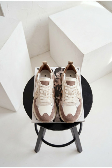 Wildlederne Damen Sneakers Kobbo 66954 in Sandfarbe