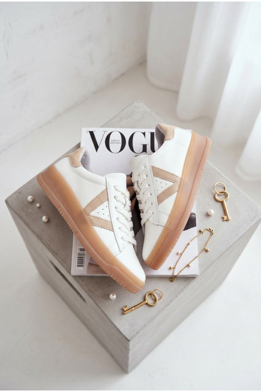 Sneakers Stilvollllschuhe FemininErmöglichtturalnej Skóry mit einer Plattform Vinceza 79597 Zueiße Farbe