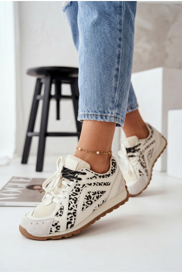 Lederne Wildleder Sneakers für Damen Big Star TT274548 in weißer Farbe 2