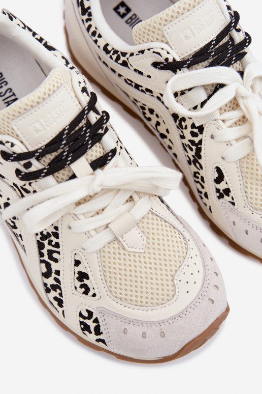 Haut aus INildleder Sneakers Stilvollllschuhe Feminin Big Star TT274548 Zueiße Farbe