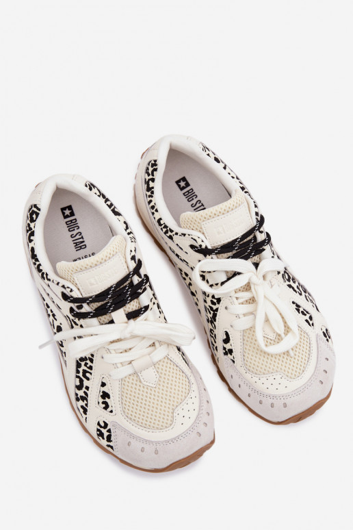 Haut aus INildleder Sneakers Stilvollllschuhe Feminin Big Star TT274548 Zueiße Farbe