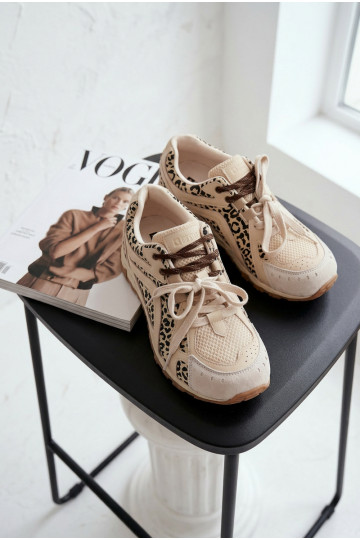 Ziegenleder-Sneaker Big Star TT274549 sandfarben
