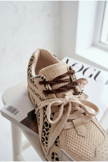 Haut aus INildleder Sneakers Stilvollllschuhe Feminin Big Star TT274549 Beige 2