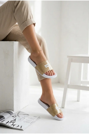 Hausschuhe Jugend LEVI'S VPOL0251S-3923 goldene Farbe mit Glanz