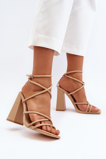 Elegante High Heels Sandalen hautfarben Josette