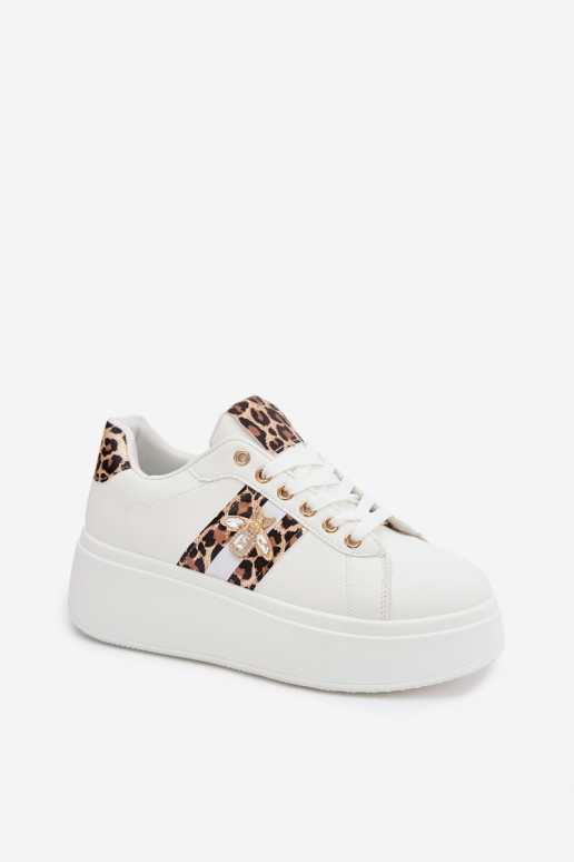 Sneakers Stilvollllschuhe Feminin mit einer PlattformPrzypinką Zueiße Farbe mit Leopardenfellmuster Palvessa