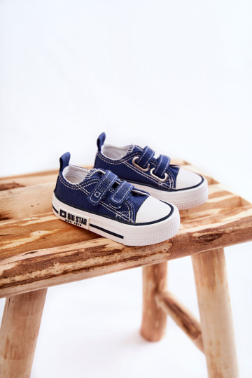 Kindisch  lässige Schuhe mit Klebeverschlüssen BIG STAR KK374081 Dunkelblau