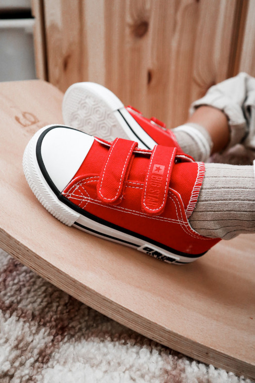Kindisch  lässige Schuhe mit Klebeverschlüssen BIG STAR KK374082 rote Farbe