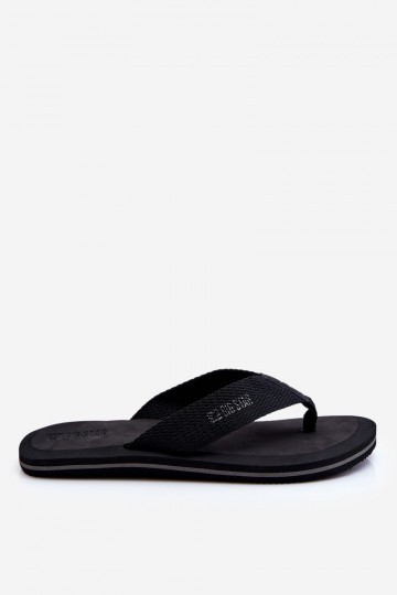 Herren Pantoletten im japanischen Stil Big Star LL174618 schwarz