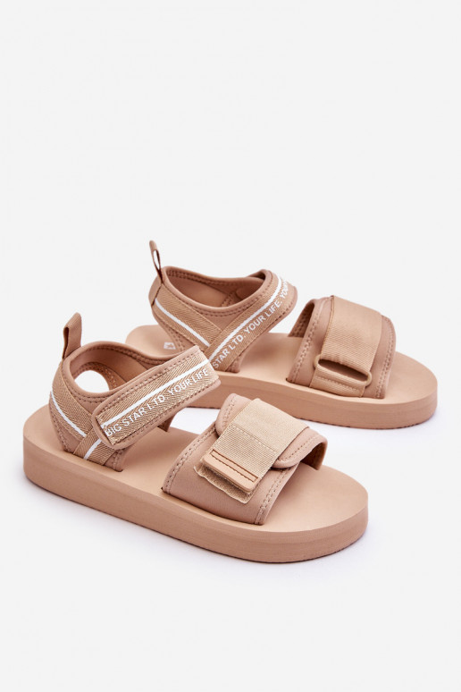 Damensandalen mit Klebeverschlüssen Big Star LL274787 Beige