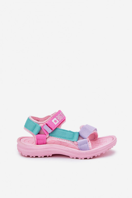 Sandalen Kindisch mit Klebeverschlüssen Big Star RR374519 pinke Farbe