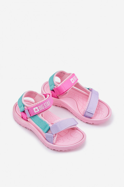 Sandalen Kindisch mit Klebeverschlüssen Big Star RR374519 pinke Farbe