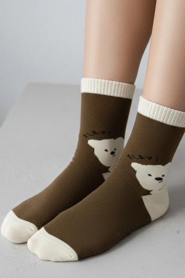 Braune Socken mit Bären Sella 2