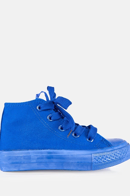 Blaue Kinder-Sneaker über dem Knöchel...